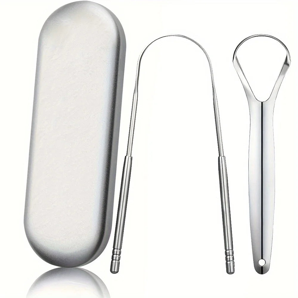 Raspador de Lengua de Acero Inoxidable – 1/3/4 Piezas | Limpieza Profunda y Aliento Fresco