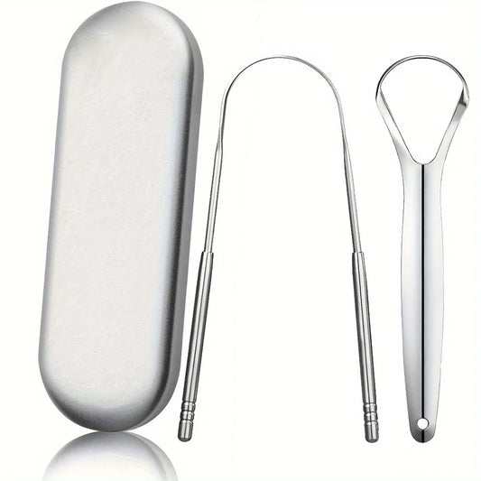 Raspador de Lengua de Acero Inoxidable – 1/3/4 Piezas | Limpieza Profunda y Aliento Fresco
